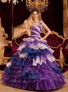 Gorgeous Perfect Quinceanera Dress One Shoulder Ruffles A-line / Princess