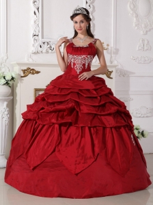 Gorgeous Wine Red Quinceanera Dress Scoop Taffeta Beading Ball Gown
