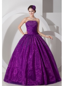 Lovely Purple A-line Sweetheart Quinceanera Dress Tulle Ruch and Beading Floor-length