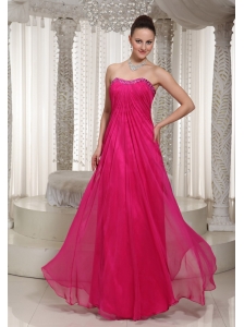 2013 Vintage Homecoming Dress With Strapless Hot Pink Beading
