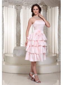 Wholesale Empire Ruffles Layered Homecoming Dress With Tea-length