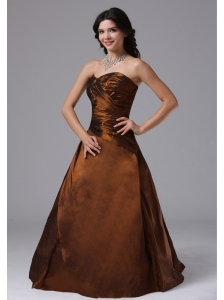 Rust Red Ruched Bodice and Sweetheart For Modest Plus Size Prom Dress With Taffeta In Arizona