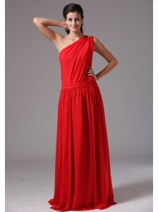 Simple Red One Shoulder Floor-length Plus Size Prom Dress In Mystic Connecticut