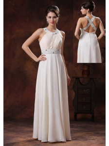 Scoop Custom Made Off White Beaded Decorate Waist Prom Celebrity Dress In Page Arizona