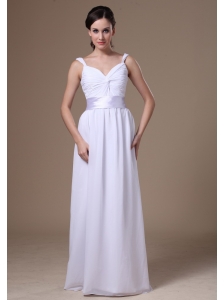 Empire Straps Floor-length Homecoming Dress With Belt