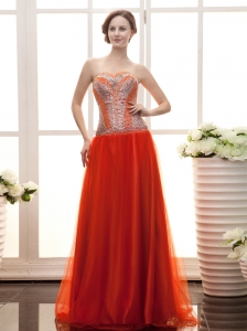 Rust Red Paillette Over Skirt Sweetheart Gorgeous Prom Gowns For 2013 Custom Made