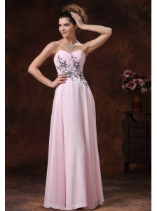 Sweetheart Baby Pink For 2013 Prom Dress With Appliques Decorate Waist