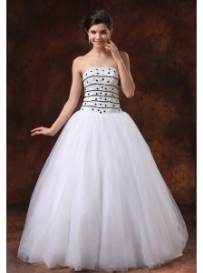 Ball Gown Beaded Bodice For Wedding Dress Tulle Floor-length
