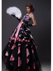 Printing Taffeta and Tulle Multi-color A-line Floor-length Prom / Evening Dress For 2013