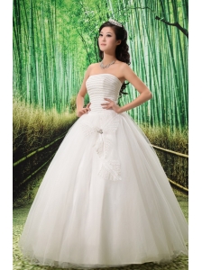 Simple Ball Gown Wedding Dress With Sequins For Custom Made