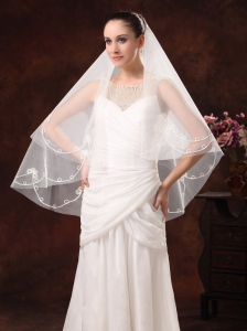 2 Layers Discount Tulle Bridal Veils For Wedding