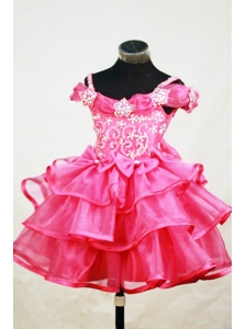 Beading Off the Shoulder Lovely Little Girl Pageant Dresses A-line Floor-length Red Appliques