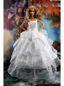 Pretty Ruffled Layers Wedding Dress To Quinceanera Doll Dress