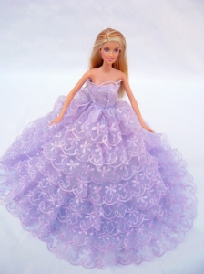 The Most Amazing Lilac Dress With Lace And Ruffles Made To Fit The Quinceanera Doll