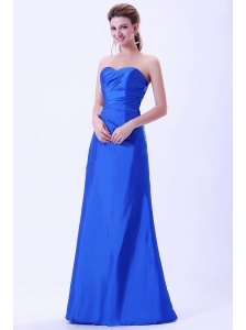 Royal Blue Bridemaid Dress Sweetheart Floor-length Lace-up