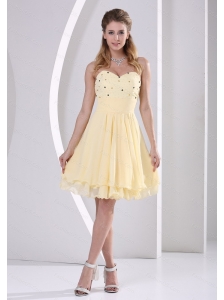 Short Light Yellow Sweetheart Dama Dresses for Quinceanera