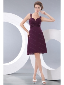 Straps Burgundy short Dama Dress On Sale Online
