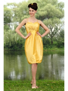 Ruch Taffeta Column Straps Yellow Dama Dress