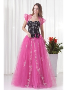 Princess Sweetheart Tulle Lace Up Beading Prom Dress in Pink