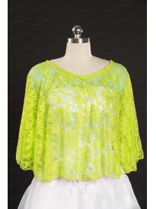 2014 Beading Lace Yellow Green Hot Sale Wraps