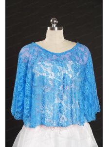 2014 Blue Beading Lace Hot Sale Wraps for Wedding Party