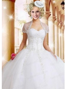 Fashionable White Organza Quinceanera Jacket with Appliques