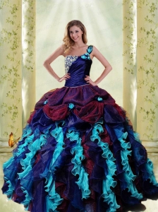 2015 Unique Multi-color Quinceanera Dresses with Ruffles