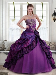 Brand New Ball Gown Strapless Purple Quinceanera Dresses with Ruffles