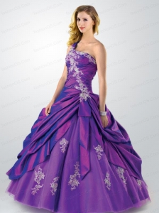 New Arrival One Shoulder Quinceanera Dress with Appliques and Beading