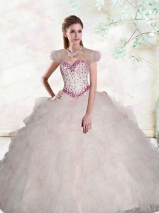 2015 RomanticSweetheart Quince Dress with Beading and Ruffles