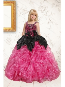 Exclusive Pink Flower Girl Dress with Beading and Ruffles