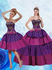 Remarkable 2015 Sweetheart Multi Color Quinceanera Dresses with Bowknot