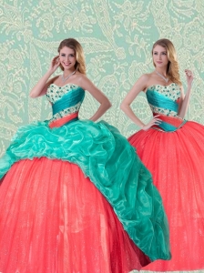 Beautiful Detachable Sweet 15 Sweetheart Quinceanera Dress With Beading and Ruffles