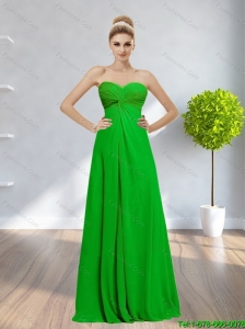Popular 2015 Sweetheart Backless Ruching Prom Dress in Spring Green