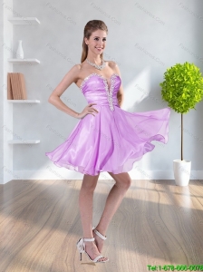2015 Exclusive Beading Sweetheart Empire Bridesmaid Dress in Lilac