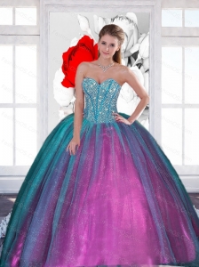 2015  Cute Sweetheart Quinceanera Dresses with Beading