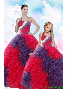 2015 Multi-color Ball Gown Beading and Ruffles Princesita Dress