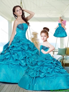 2015 Gorgeous Ball Gown Blue Princesita Dresses with Beading and Pick-ups