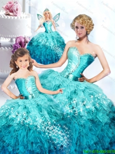 2015 Pretty Good Blue Dresses Princesita Dress with Beading and Ruffles