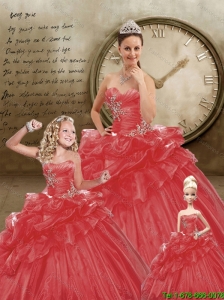 Brand New Sweetheart Appliques Red Dresses for Princesita
