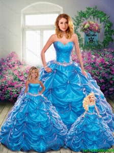 Brand New Sweetheart Blue Princesita Dresses with Beading and Pick-ups