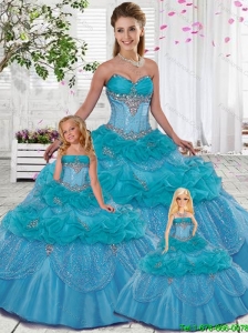 Custom Made Sweetheart Blue Beading Princesita Dresses