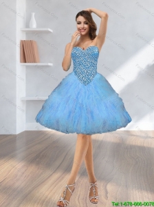 2015 Perfect Beading and Ruffles Prom Dress with Sweetheart