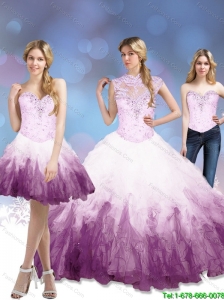 Exclusive 2015 Multi Color 15 Quinceanera Dresses with Beading and Ruffles