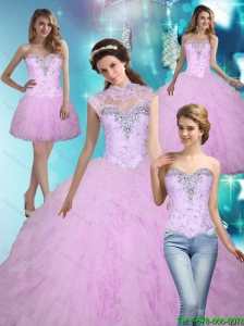 Unique 2015 Beading and Ruffles Ball Gown Quinceanera Dresses