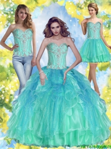 2015 Summer Perfect Ball Gown Sweetheart Quinceanera Dresses with Beading
