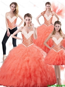 Beautiful Sweetheart Watermelon Quinceanera Dresses for 2015 Summer