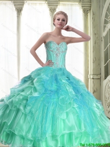 Perfect Lace Up Sweetheart Quinceanera Dresses with Beading For 2015 Fall