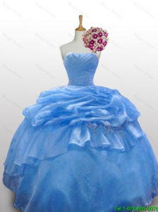 New Arrival 2016 Summer Strapless Quinceanera Dresses with Paillette and Ruffled Layers