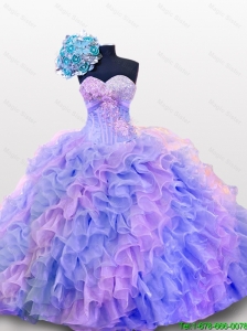 Pretty Beaded and Sequins Sweetheart Quinceanera Dresses for 2015
